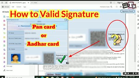 How To Valid The Signature Of Pan Card Aadhar Card Youtube