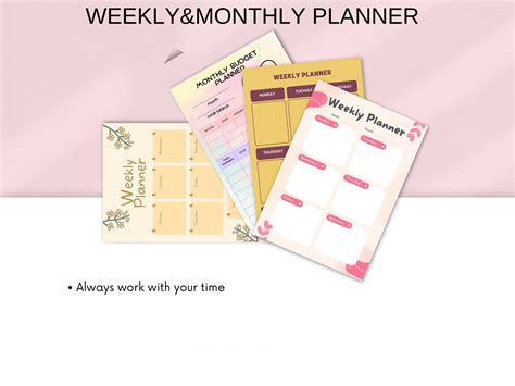 Weekly Organizer, Editable Template, Productivity Tool, Playful ...