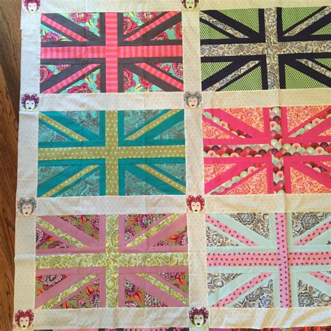 Top right corner of Union Jack flag quilt by Tula Pink. I LOVE this ...