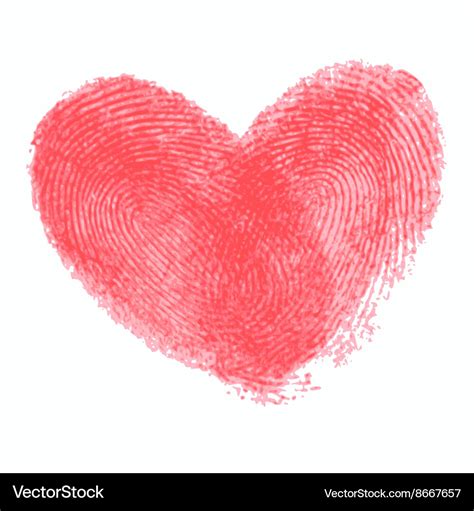 Creative Poster With Double Fingerprint Heart Vector Image