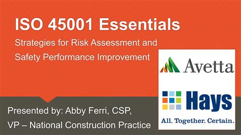 Iso Essentials For The Safety Professional Ppt