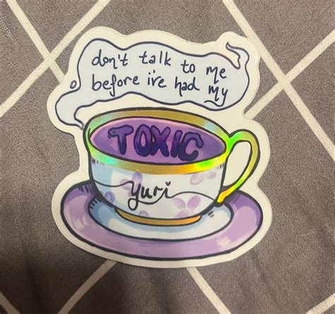 Toxic Yuri Wlw Sapphic Lesbian Anime Fandom Sticker Vinyl Sticker Etsy