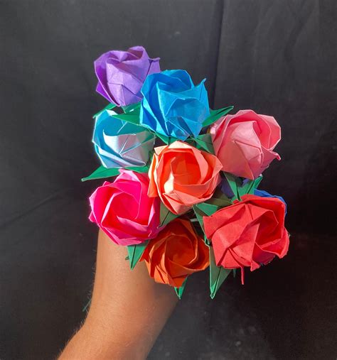 Origami Rose Bouquet in Multiple Colors dozen - Etsy