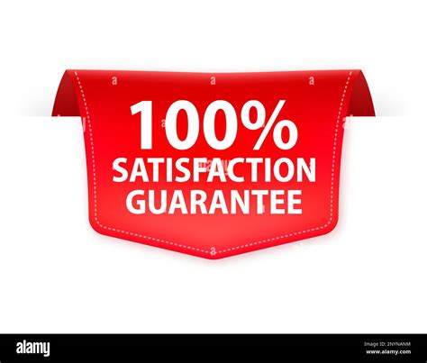 Satisfaction Guaranteed Red Label With Ribbon Vector Illustration