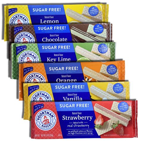 Sugar Free Wafers By Voortman 9 Ounce 6 Unique Flavors Chocolate Lemon Orange Key Lime