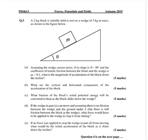 Solved Q. 3 A 2- kg block is initially held at rest on a | Chegg.com 