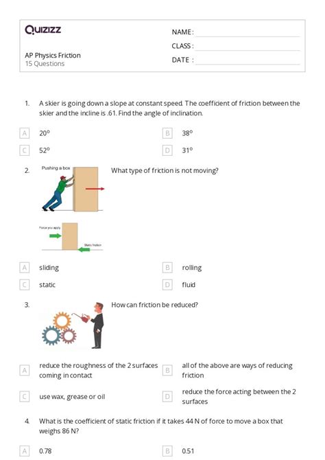 Physics Worksheets For Th Grade On Quizizz Free Printable