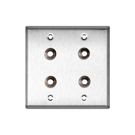 My Custom Shop 2 Gang Stainless Steel Wall Plate W 4 Switchcraft SW12B