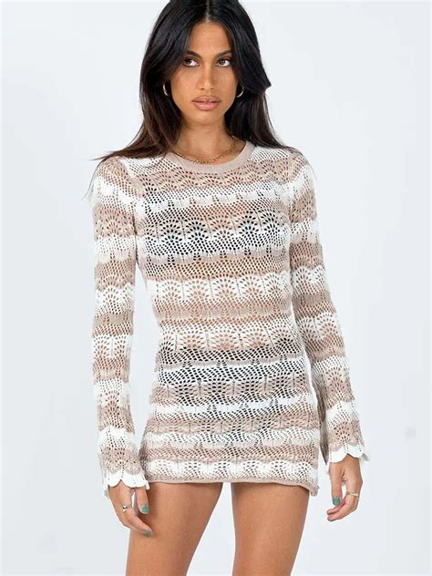 Edolynsa Bikini Cover Ups Women S Long Sleeve Blouse Casual Top Hollow Knitted Sweater Sexy