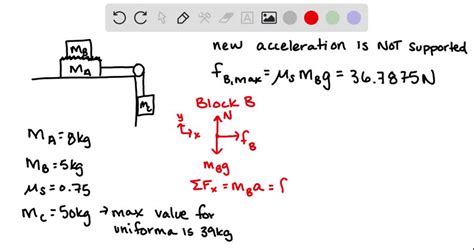 SOLVED Block B With Mass 5 00 Kg Rests On Block A With Mass 8 00kg