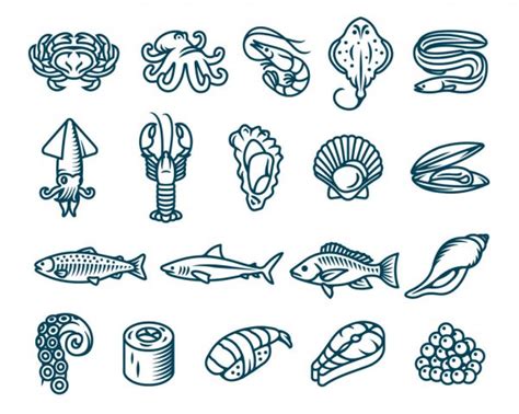 Set Of Vector Fish Icons Stock Vector Image By Tettygreen