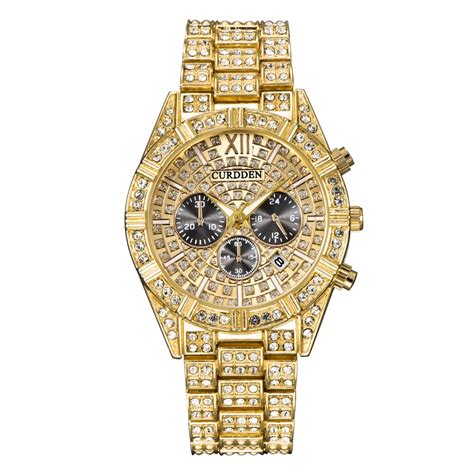 Hip Hop Watch Men Chronograph Diamond Iced Out Men... – Grandado