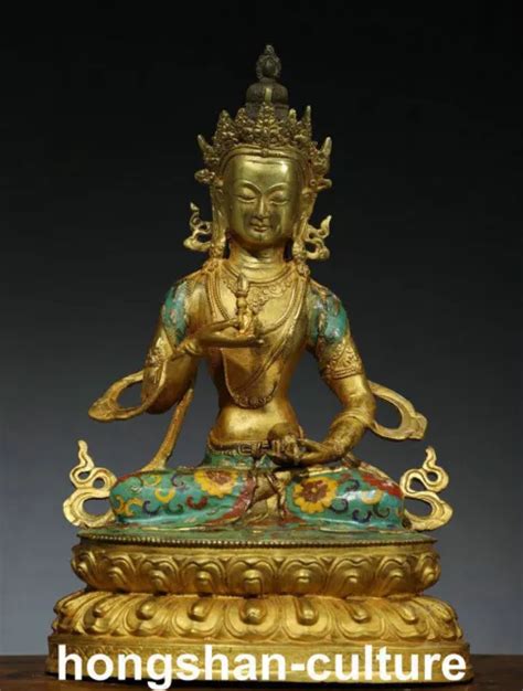 STATUE DE LA déesse Vajrabhairava en émail cloisonné ancien de 12 9