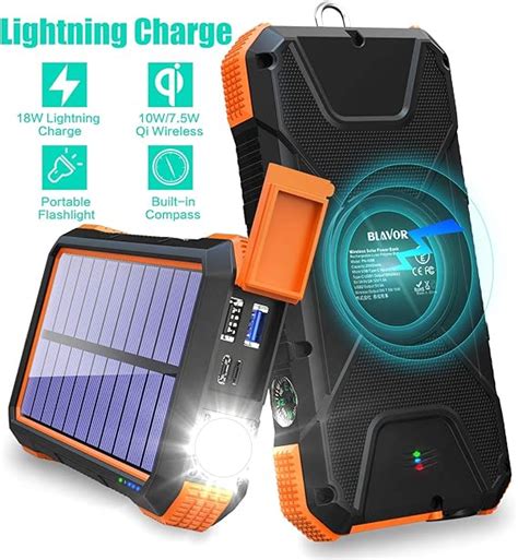 Solar Power Bank Mah W Qc Pd Fast Charging Portable Outdoor