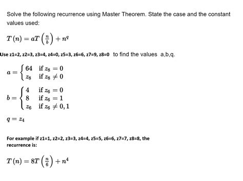 Solved Solve The Following Recurrence Using Master Theorem Chegg