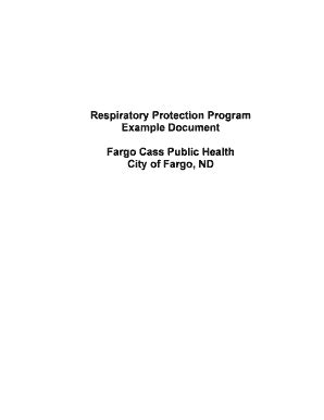 Fillable Online Respiratory Protection Program Example Document Fargo