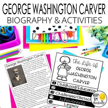 George Washington Carver Biography Reading Passages Activities Flip Book