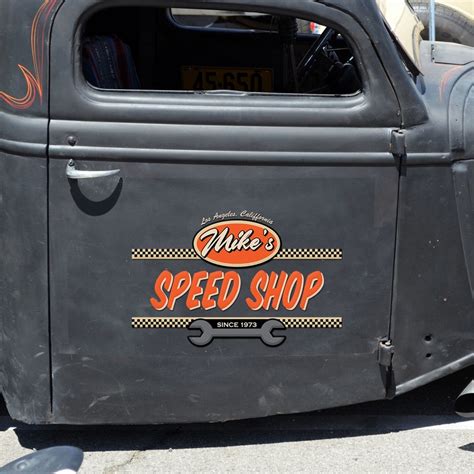 Speed Shop Decals Personalized Accessories For Hot Rod Stickers Dingmun
