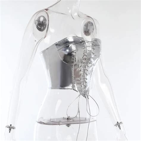 Cutenova My Tp Y K Hot Girl Tube Top Bright Leather Waist Slim Corset Top Tank Top Women