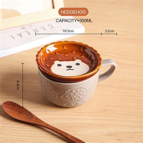 Ceramics Cute Cat Cup Shiba Inu Coffee Cups Mug With Lid Personality