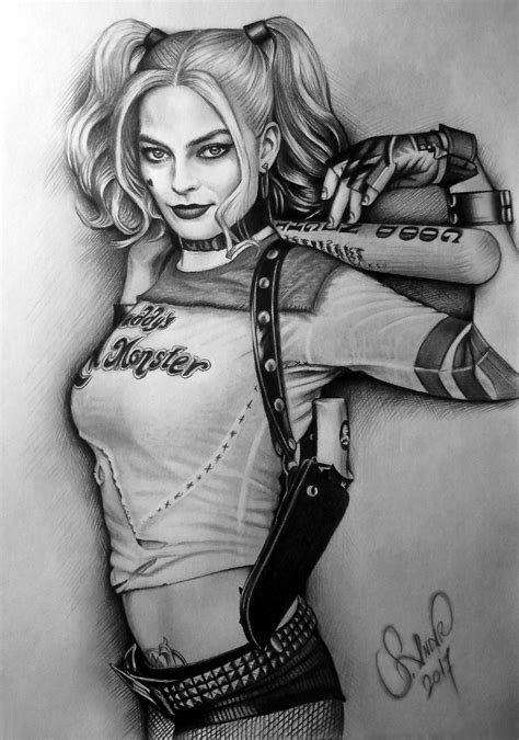 Pencil Drawing Karakalem Harley Quinn Harley Quinn Drawing Harley