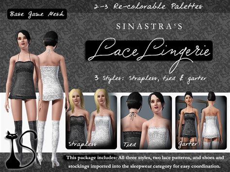 The Sims Resource Lace Lingerie Set