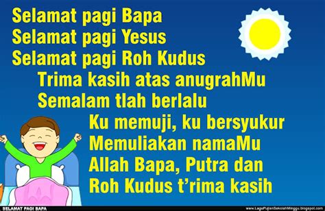 Lirik Lagu Pujian Rohani Kristen Sekolah Minggu Gereja Tuhan Yesus: Selamat Pagi Bapa