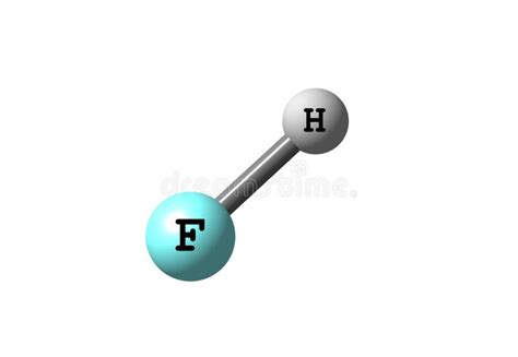 Hydrogen Fluoride Molecular Structure On White Background Stock Illustration Illustration