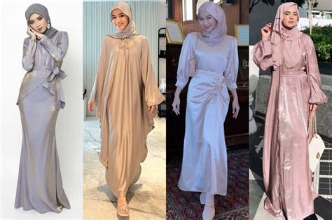 Glamor Saat Lebaran Inspirasi Dress Lebaran Satin Untuk The Nuruls