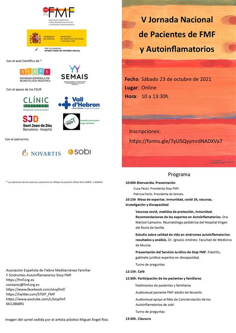 V Jornada Nacional de Pacientes de FMF y Autoinflamatorios Asociación