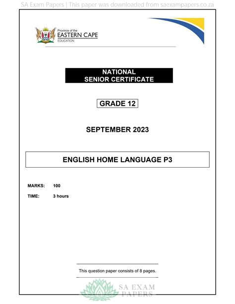 Solution English Nsc Hl P Qp Sept Eastern Cape Studypool