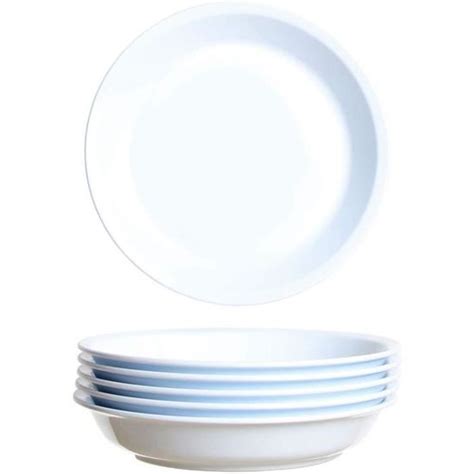 Assiette Plastique 6 Pieces 21 Cm Blanches Reutilisable Rigide Rond