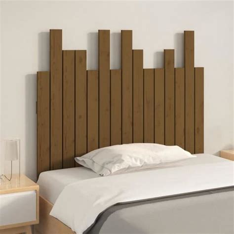 Tête de lit murale en bois massif de pin OMABETA Marron miel 95