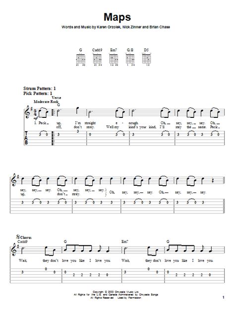 Yeah Yeah Yeahs - Maps sheet music