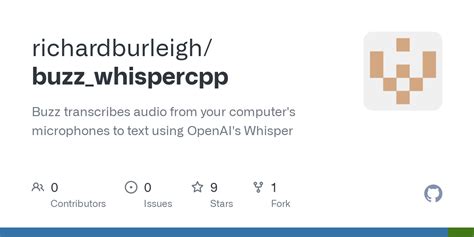 Github Richardburleighbuzzwhispercpp Buzz Transcribes Audio From