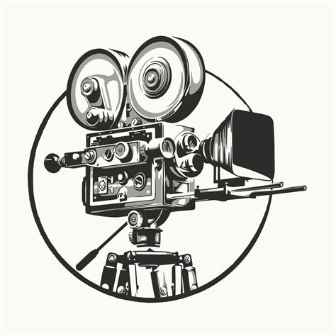 Retro Movie Camera Icon On A Tripod Vector Isolated Illustration