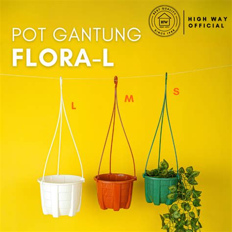 Jual High Way Pot Gantung Plastik Flora L Premium Tali Gantungan