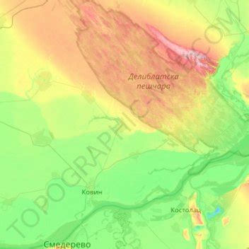 Kovin Municipality topographic map, elevation, terrain