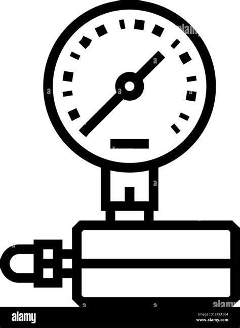 Pressure Gauge Gas Service Line Icon Vector Illustration Stock Vector