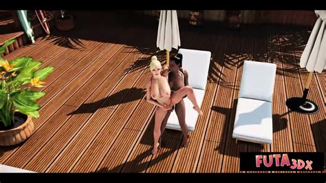 Futa3dX Hot Babe Gets Fucked Hard By 2 Big Dicked Futa Hotties