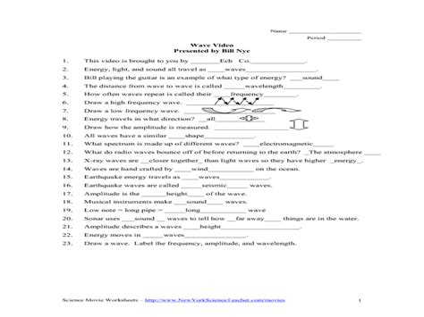 Bill Nye Force And Motion Worksheet Answer Key Paladininspire