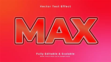 Max 3d Texteffekt Vektor Downlead Premium Vektor