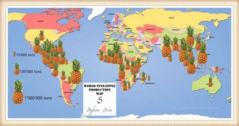 World Pineapple Production Map Author Stefano Brini