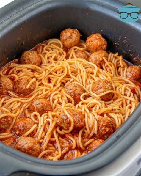 Easy Crock Pot Spaghetti And Meatballs The Country Cook Slow Cooker