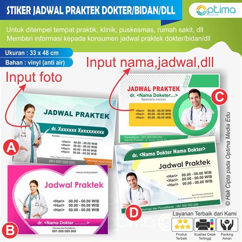 STIKER JADWAL PRAKTEK DOKTER BIDAN DENGAN FOTO Shopee Indonesia