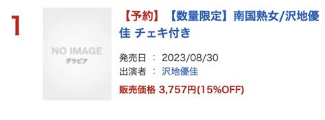 なめたけランキンググラドル On Twitter 【dmm日間ランキング1位】 【20230830発売】 南国熟女沢地優佳