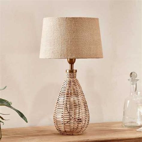 Nkuku Darma Table Lamp Natural Wicker Naken Interiors