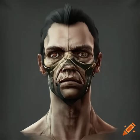 Detailed Artwork Of A Man S Face In Dishonored Style On Craiyon