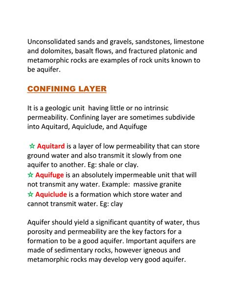 SOLUTION: Aquifer types - Studypool