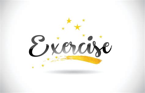 Exercise Word Vector Text with Golden Stars Trail and Handwritten ...